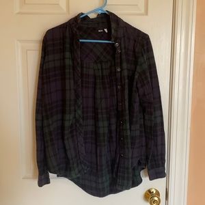 Urban outfitters BDG blue green oversized flannel shirt
